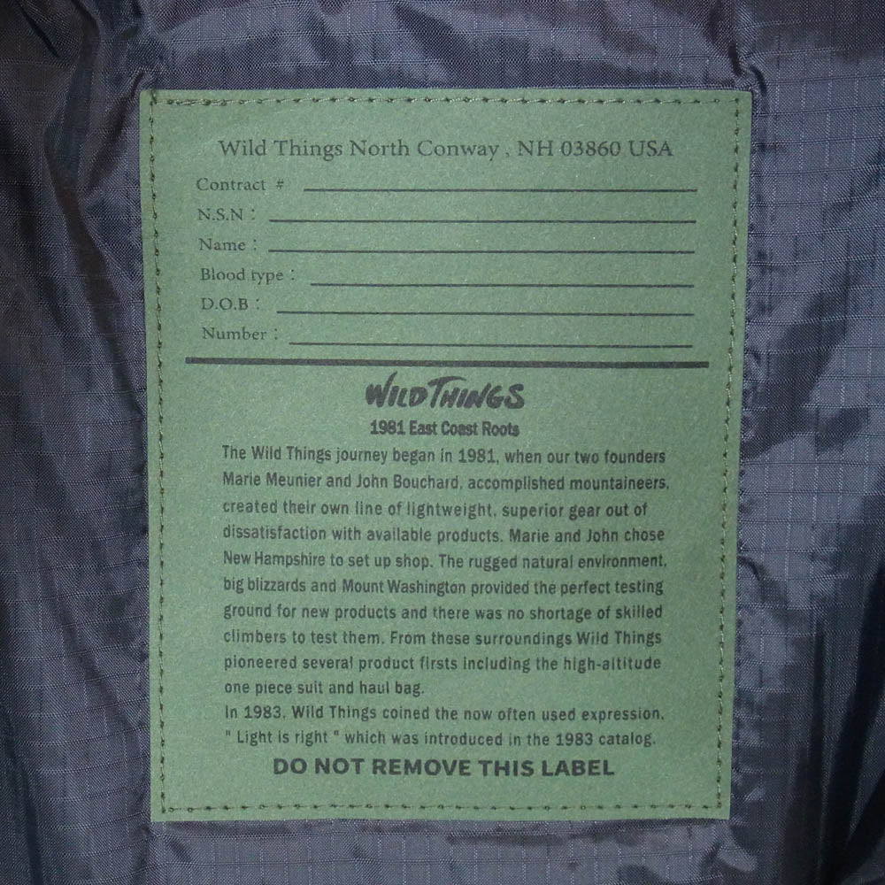 WILDTHINGS ワイルドシングス WT25105SK HAPPY JACKET TYPE2 ハッピー 中綿 ジャケット ブラック系 L【中古】