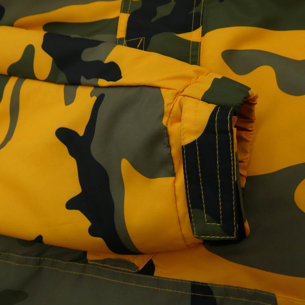 Supreme シュプリーム 17AW logo hooded half zip pullover Yellow Camo ロゴ ハーフジップ プルオーバーパーカー カモ柄 ジャケット カーキ系 S【中古】