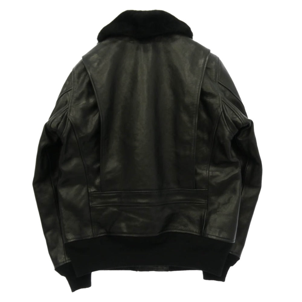 NEIGHBORHOOD ネイバーフッド 142CCNH-JKM03 G-1 HL-JKT 襟ボア 馬革 ハトメ穴 ホース フライト レザー ジャケット ブラック系 S【中古】