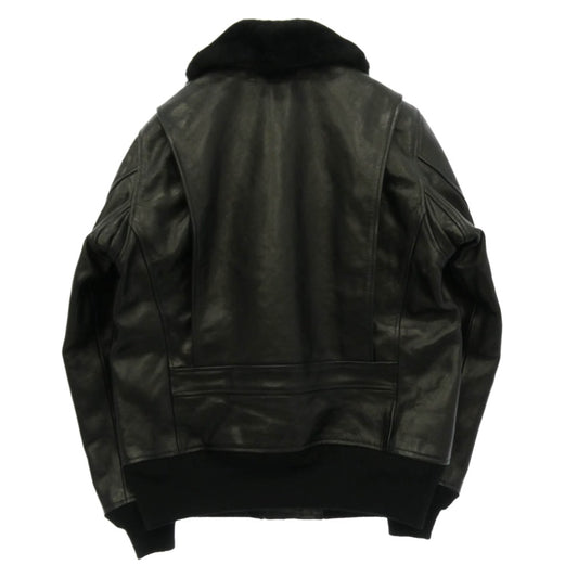 NEIGHBORHOOD ネイバーフッド 142CCNH-JKM03 G-1 HL-JKT 襟ボア 馬革 ハトメ穴 ホース フライト レザー ジャケット ブラック系 S【中古】