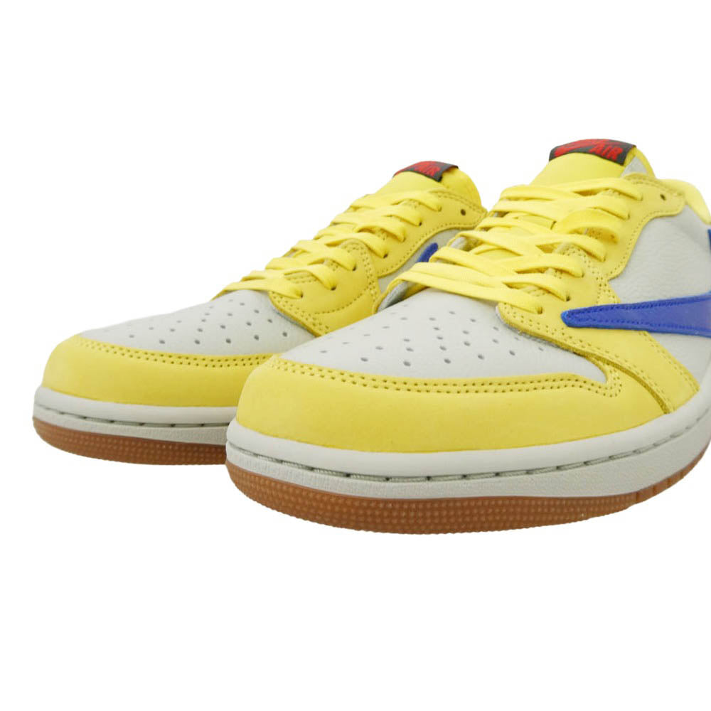 NIKE ナイキ DZ4137-700 【フェイクバスターズ鑑定済】× Travis Scott Women's Air Jordan 1 Retro Low OG Canary トラヴィススコット エアジョーダン1 カナリー ローカット スニーカー イエロー系 28.5cm【極上美品】【中古】