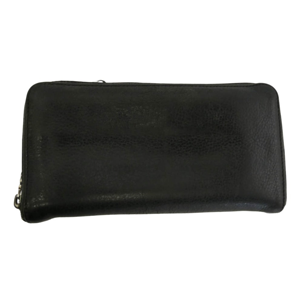CHROME HEARTS クロムハーツ（原本無） REC F ZIP #2 ダガージップ プレーン ラウンドジップ ウォレット ブラック系【中古】