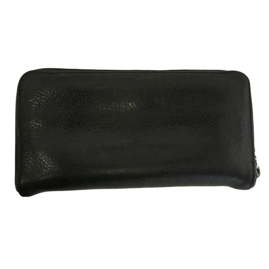 CHROME HEARTS クロムハーツ（原本無） REC F ZIP #2 ダガージップ プレーン ラウンドジップ ウォレット ブラック系【中古】