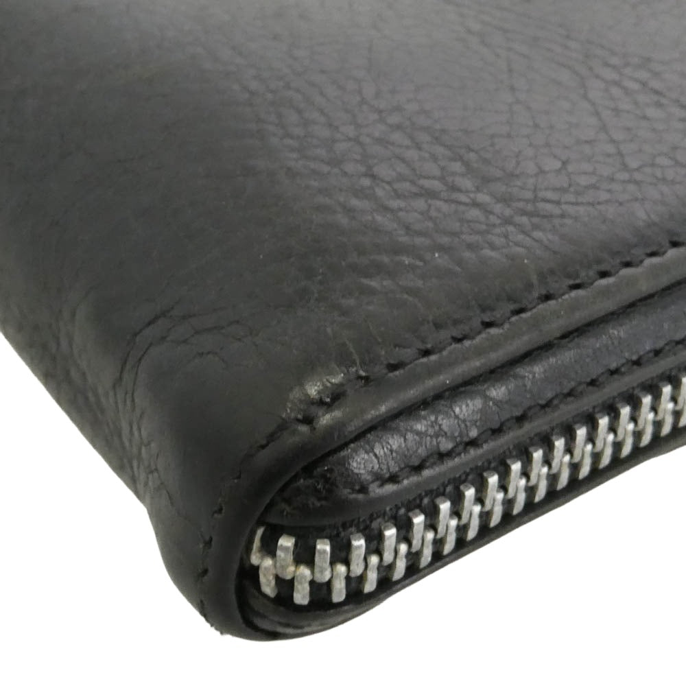 CHROME HEARTS クロムハーツ（原本無） REC F ZIP #2 ダガージップ プレーン ラウンドジップ ウォレット ブラック系【中古】