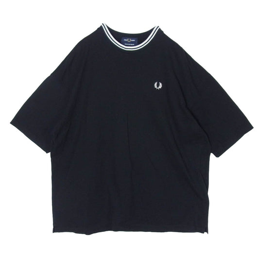FRED PERRY フレッドペリー BEAMS ビームス FZ1960 × BEAMS オーバーサイズ ピケ Tシャツ ブラック系 L【中古】
