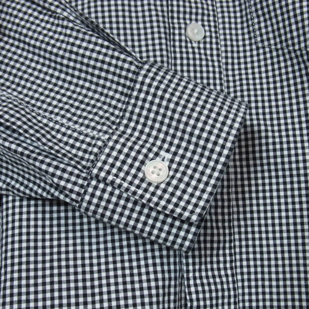 FRED PERRY フレッドペリー BEAMS ビームス × BEAMS ギンガムチェック 切替 長袖 シャツ ブラック系 L【中古】