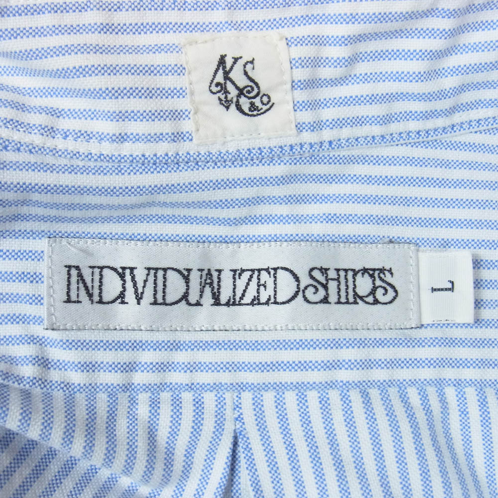 KAPTAIN SUNSHINE キャプテンサンシャイン INDIVIDUALIZED SHIRTS インディビジュアライズドシャツ x INDIVIDUALIZED SHIRTS インディビジュアライズドシャツ ストライプ BD ボタンダウン オックスフォード 長袖 シャツ ライトブルー系 L【中古】