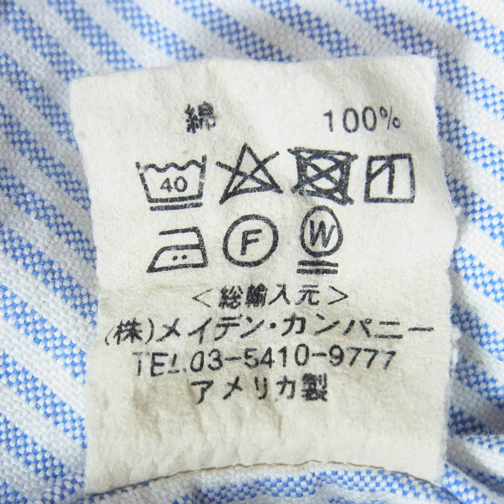 KAPTAIN SUNSHINE キャプテンサンシャイン INDIVIDUALIZED SHIRTS インディビジュアライズドシャツ x INDIVIDUALIZED SHIRTS インディビジュアライズドシャツ ストライプ BD ボタンダウン オックスフォード 長袖 シャツ ライトブルー系 L【中古】