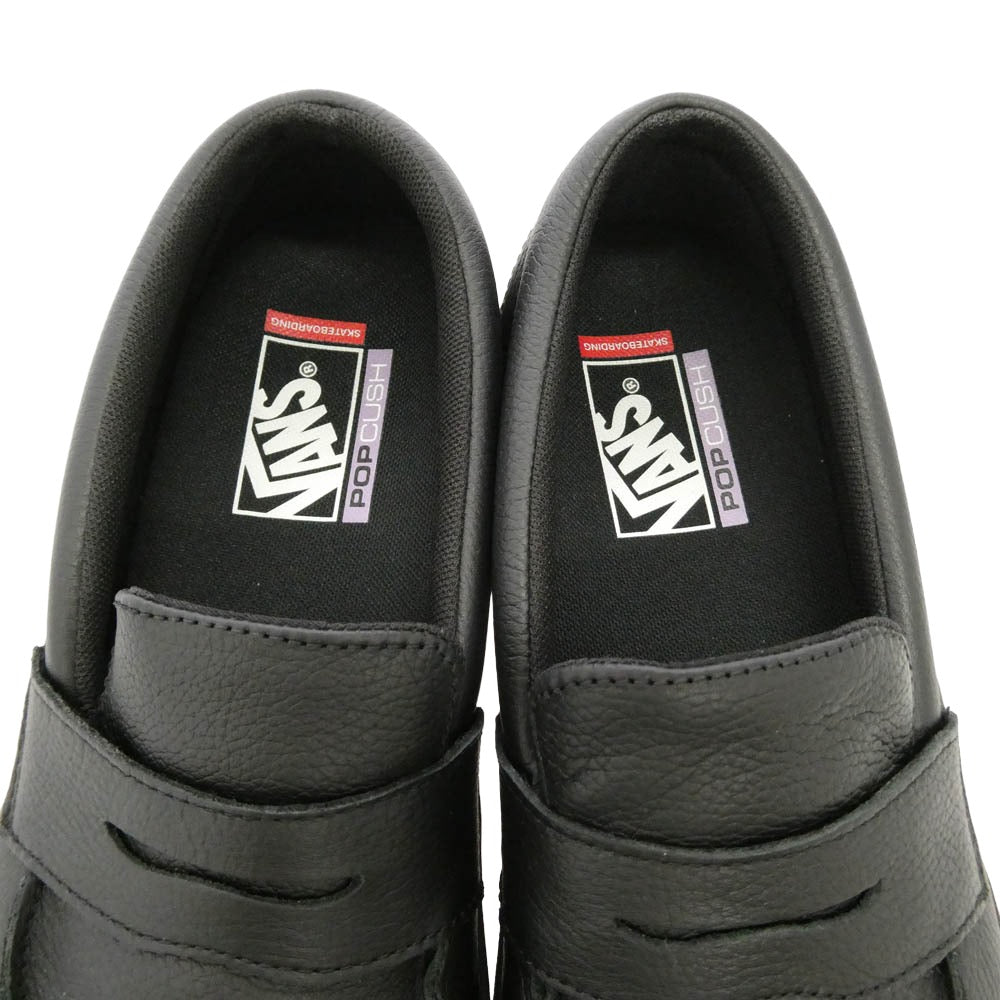VANS バンズ VN000VAQBKA SKATE LOAFER レザー スケート レザー スリッポン ブラック系 28.5【中古】