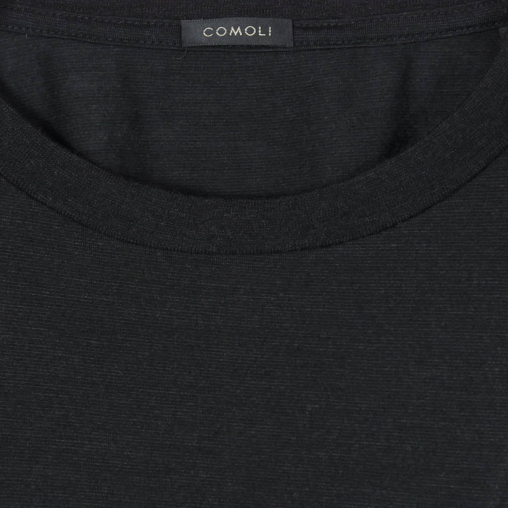 COMOLI コモリ 25SS B01-05016 サマーウール 半袖 Tシャツ ブラック系 3【中古】