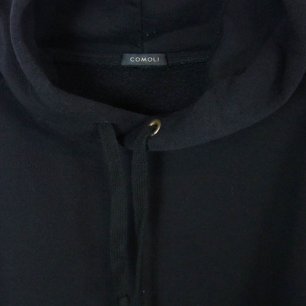 COMOLI コモリ 25AW C03-05017 コットン 裏毛 プルオーバー フーディー パーカー ブラック系 3【中古】