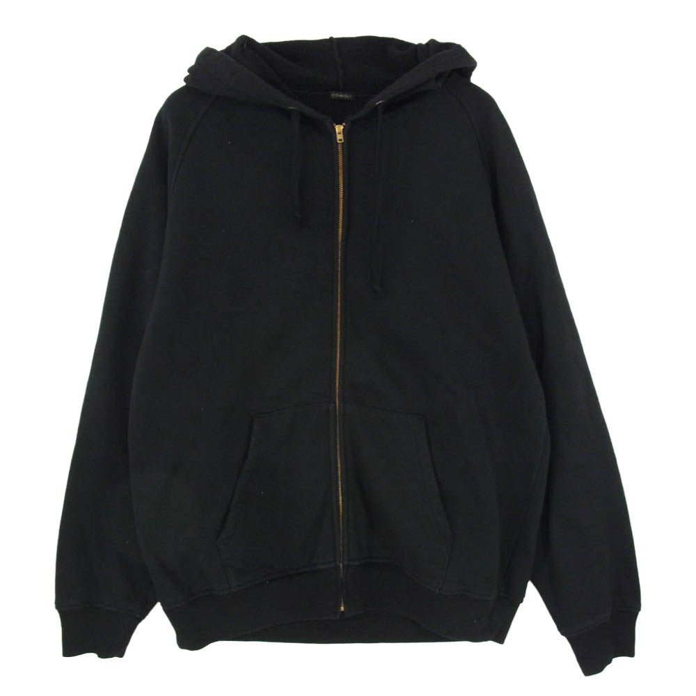 COMOLI コモリ 26SS D01-05001 コットン裏毛 ゴールド金具 ジップアップ パーカー ブラック系 3【中古】