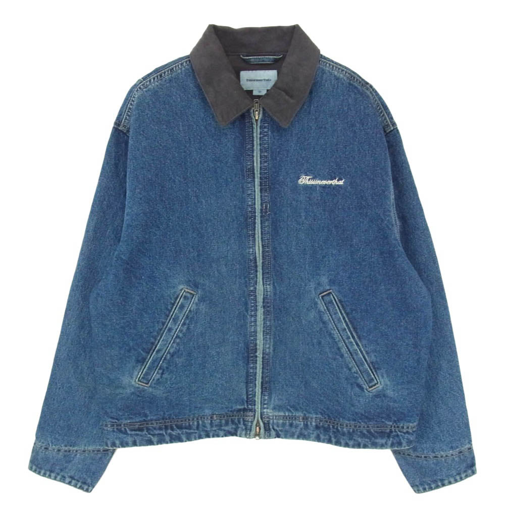 ディスイズネバーザット TN253WOWHS08 Denim Work Jacket 襟コーデュロイ切替 ジップアップ デニム ワーク ジャケット インディゴブルー系 M【中古】