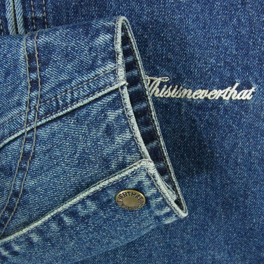 ディスイズネバーザット TN253WOWHS08 Denim Work Jacket 襟コーデュロイ切替 ジップアップ デニム ワーク ジャケット インディゴブルー系 M【中古】