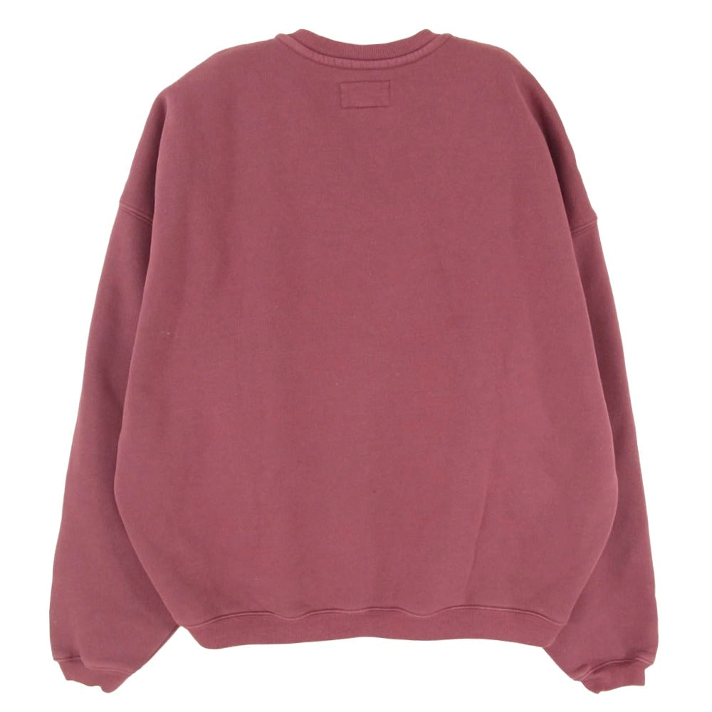 STUSSY ステューシー 24SS BIG CRACKLE SPORT CREW クルーネック スウェット トレーナー エンジ系 M【中古】