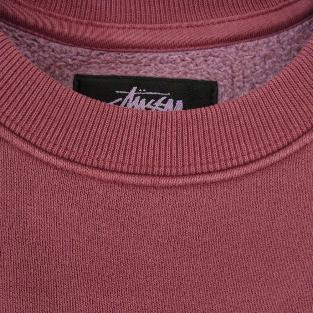 STUSSY ステューシー 24SS BIG CRACKLE SPORT CREW クルーネック スウェット トレーナー エンジ系 M【中古】