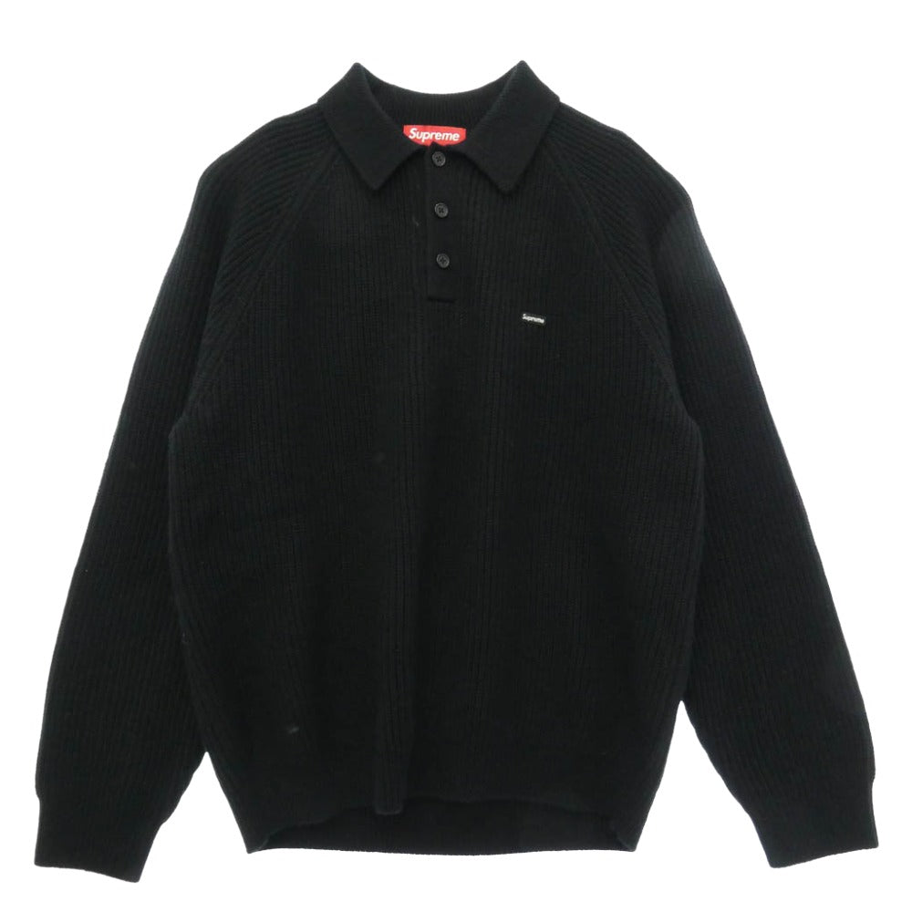Supreme シュプリーム 25AW Small Box Logo Polo Sweater スモールボックスロゴ ニット ポロ セーター BLACK ブラック系 M【中古】