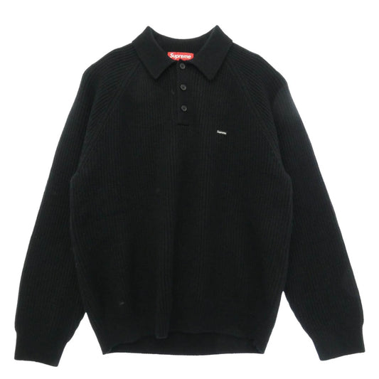 Supreme シュプリーム 25AW Small Box Logo Polo Sweater スモールボックスロゴ ニット ポロ セーター BLACK ブラック系 M【中古】