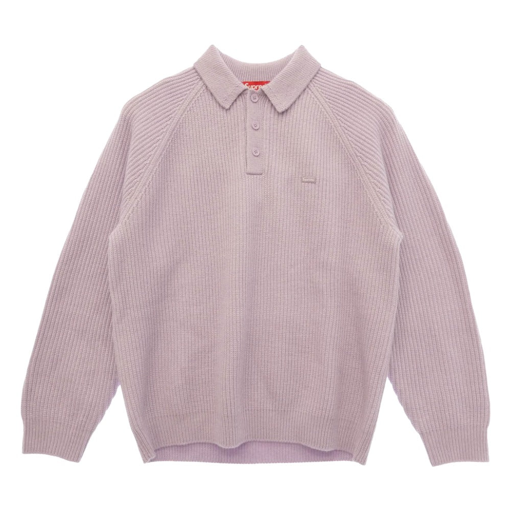 Supreme シュプリーム 25AW Small Box Logo Polo Sweater スモールボックスロゴ ニット ポロ セーター パープル系 M【中古】