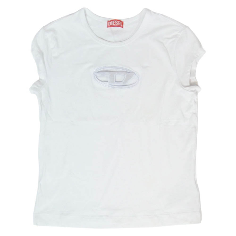 DIESEL ディーゼル T Angie Peekaboo Logo T Shirt アンジー ピーカブー ロゴ Ｔシャツ 半袖 カットソー ホワイト系 M【中古】