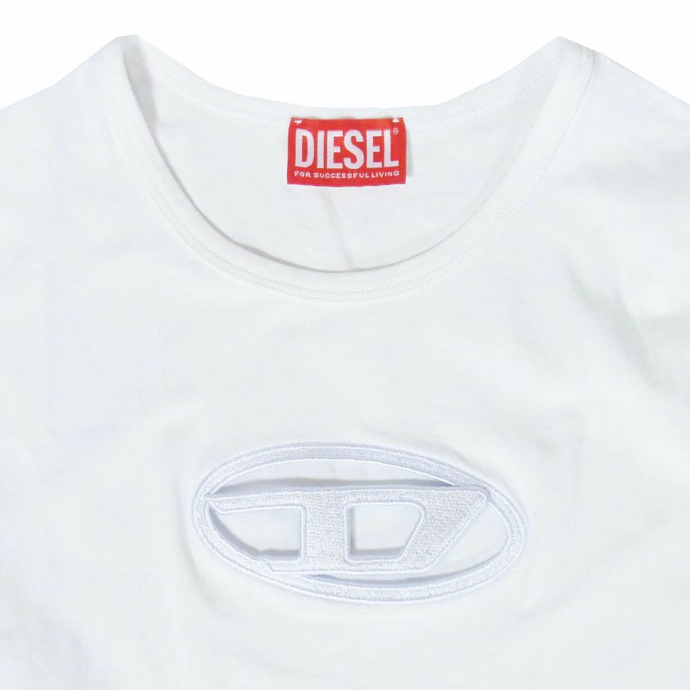 DIESEL ディーゼル T Angie Peekaboo Logo T Shirt アンジー ピーカブー ロゴ Ｔシャツ 半袖 カットソー ホワイト系 M【中古】