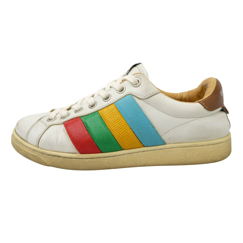 DSQUARED2 ディースクエアード サンタモニカ サイドライン ローカット スニーカー ホワイト系 マルチカラー系 40【中古】