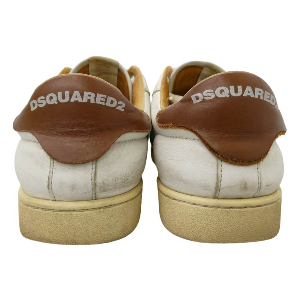 DSQUARED2 ディースクエアード サンタモニカ サイドライン ローカット スニーカー ホワイト系 マルチカラー系 40【中古】
