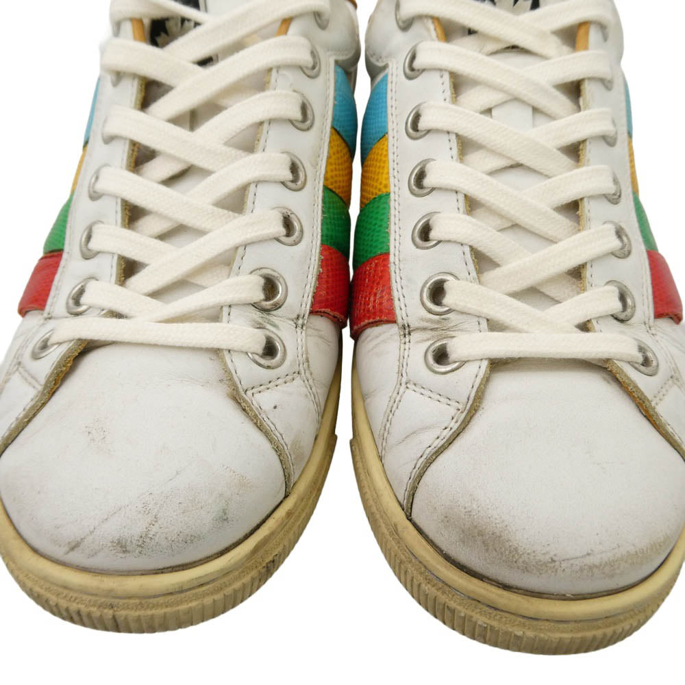 DSQUARED2 ディースクエアード サンタモニカ サイドライン ローカット スニーカー ホワイト系 マルチカラー系 40【中古】