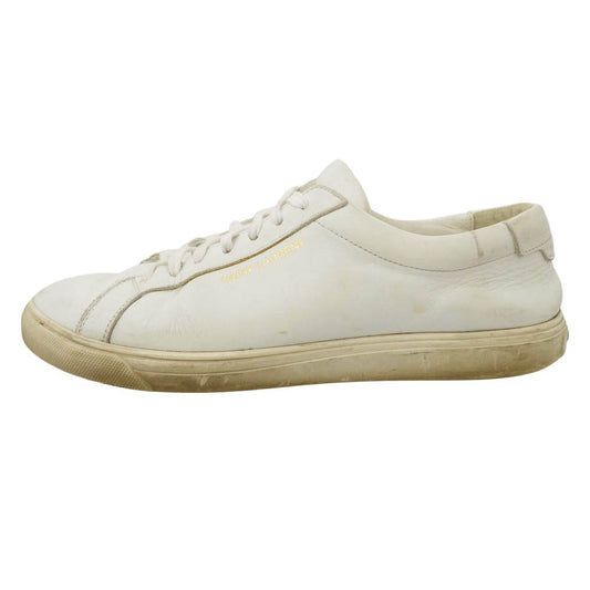 SAINT LAURENT サンローラン 606833 ANDY LOW TOP SL SNEAKER アンディ ロゴ レザー ローカット スニーカー オフホワイト系 41【中古】