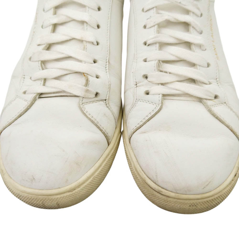 SAINT LAURENT サンローラン 606833 ANDY LOW TOP SL SNEAKER アンディ ロゴ レザー ローカット スニーカー オフホワイト系 41【中古】