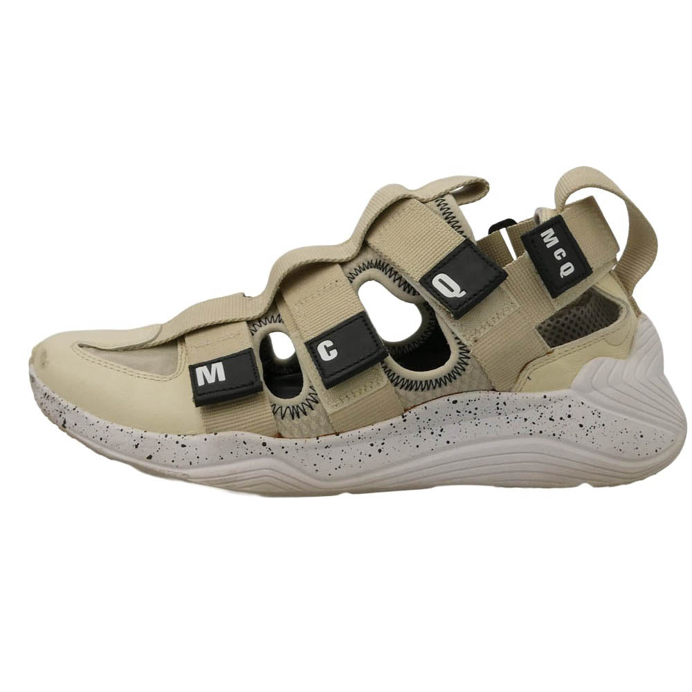 Alexander McQueen アレキサンダーマックイーン ロゴ ベルクロストラップ サンダルスニーカー ベージュ系 ホワイト系 41【中古】