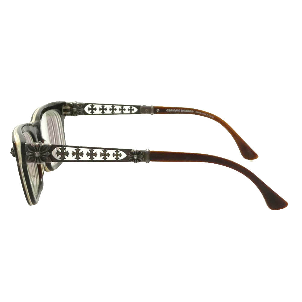 CHROME HEARTS クロムハーツ（原本無） INSTABONE II CHプラス アイウェア 眼鏡 メガネ ブラウン系 52□20-147【中古】