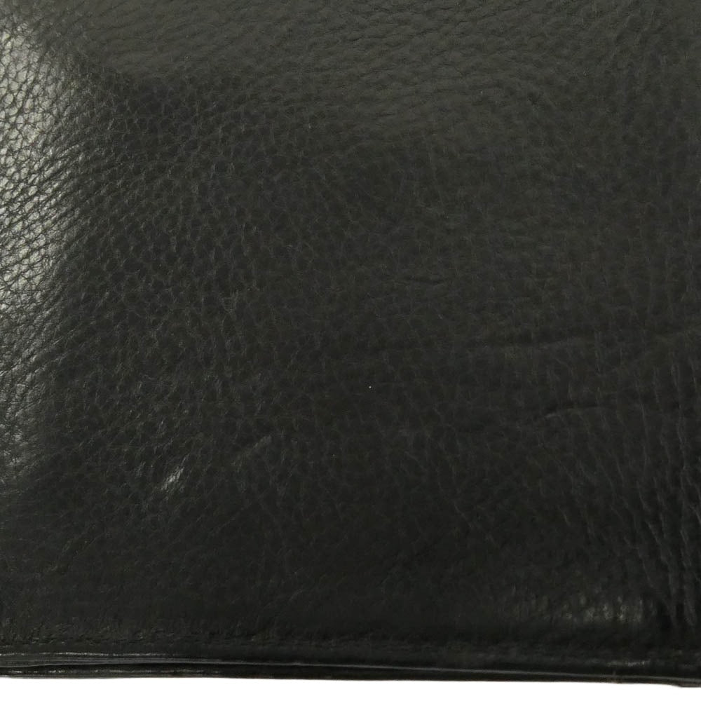 CHROME HEARTS クロムハーツ（原本有） 1SNAP 1スナップ クロス ボールボタン レザーウォレット 二つ折り財布 ブラック系【中古】