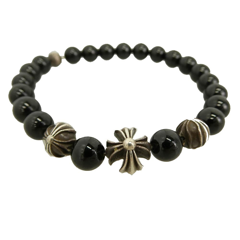 CHROME HEARTS クロムハーツ（原本無） 8mm BEAD 8mmビーズ ブレスレット ブラック系 シルバー系【中古】