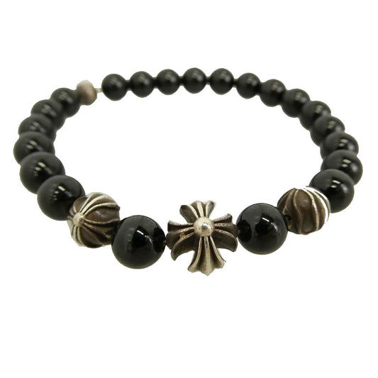 CHROME HEARTS クロムハーツ（原本無） 8mm BEAD 8mmビーズ ブレスレット ブラック系 シルバー系【中古】