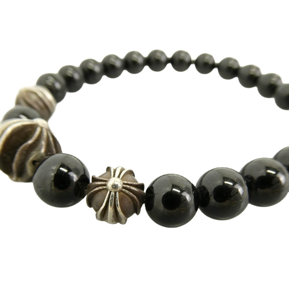 CHROME HEARTS クロムハーツ（原本無） 8mm BEAD 8mmビーズ ブレスレット ブラック系 シルバー系【中古】