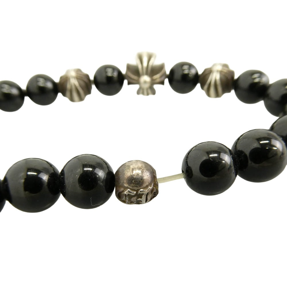 CHROME HEARTS クロムハーツ（原本無） 8mm BEAD 8mmビーズ ブレスレット ブラック系 シルバー系【中古】