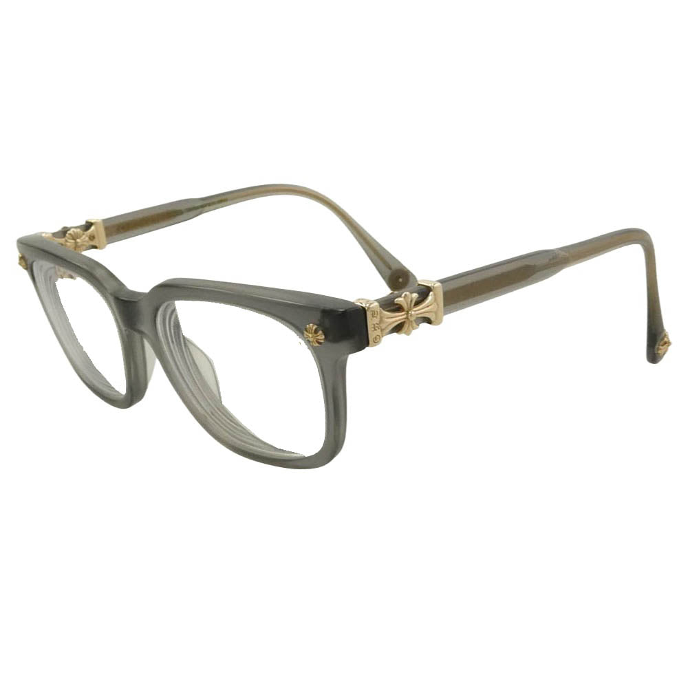 CHROME HEARTS クロムハーツ（原本無） COX UCKER アイウェア 眼鏡 メガネ グレー系 クリア系 52□19-153【中古】