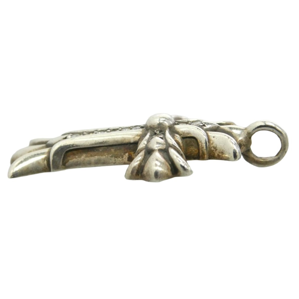 CHROME HEARTS クロムハーツ（原本無） DBL CH CRSP DMND ダブルCHクロスチャーム パヴェダイヤ ペンダントトップ シルバー系【中古】