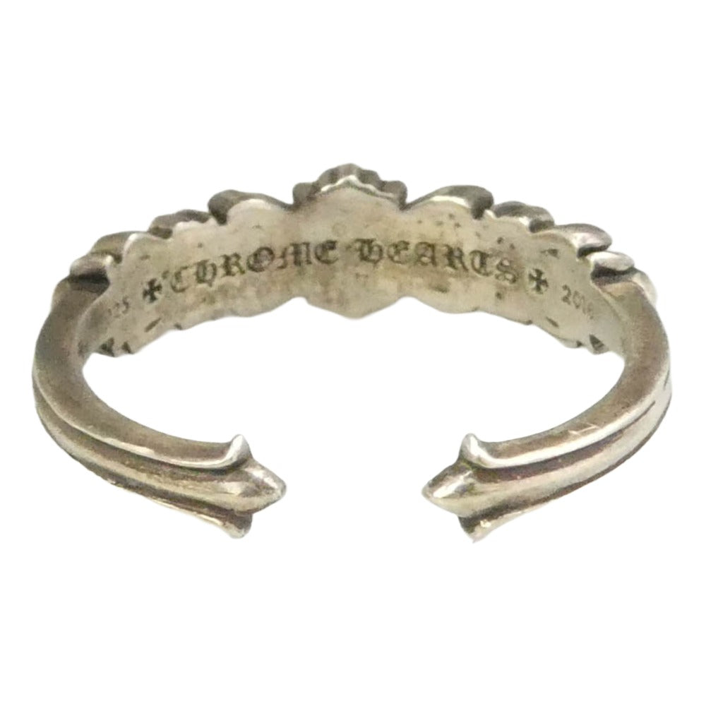 CHROME HEARTS クロムハーツ（原本無） 国内レシート原本付属 BABY CLSC DBL FLRL CRS P/D ベイビー クラシック ダブルフローラルクロス リング パヴェダイヤ シルバー系 約25号【中古】