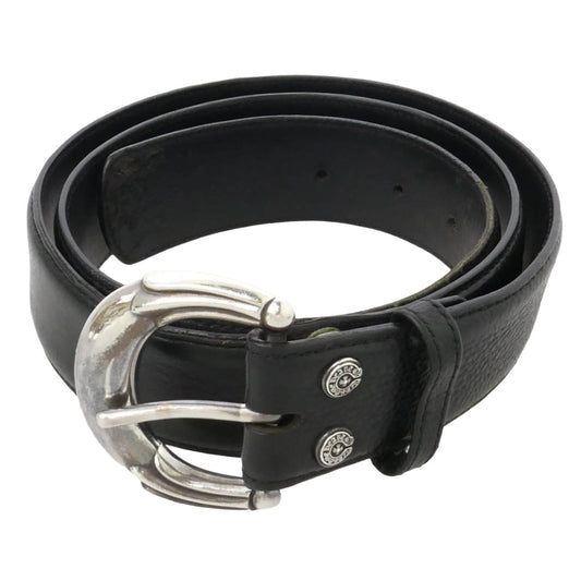 CHROME HEARTS クロムハーツ（原本無） BELT FLORAL クロステイル バックル 1.5ストラップ ベルト ブラック系 36【中古】