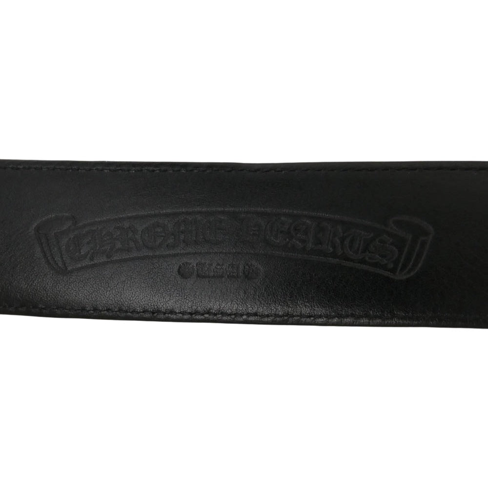 CHROME HEARTS クロムハーツ（原本無） BELT FLORAL クロステイル バックル 1.5ストラップ ベルト ブラック系 36【中古】