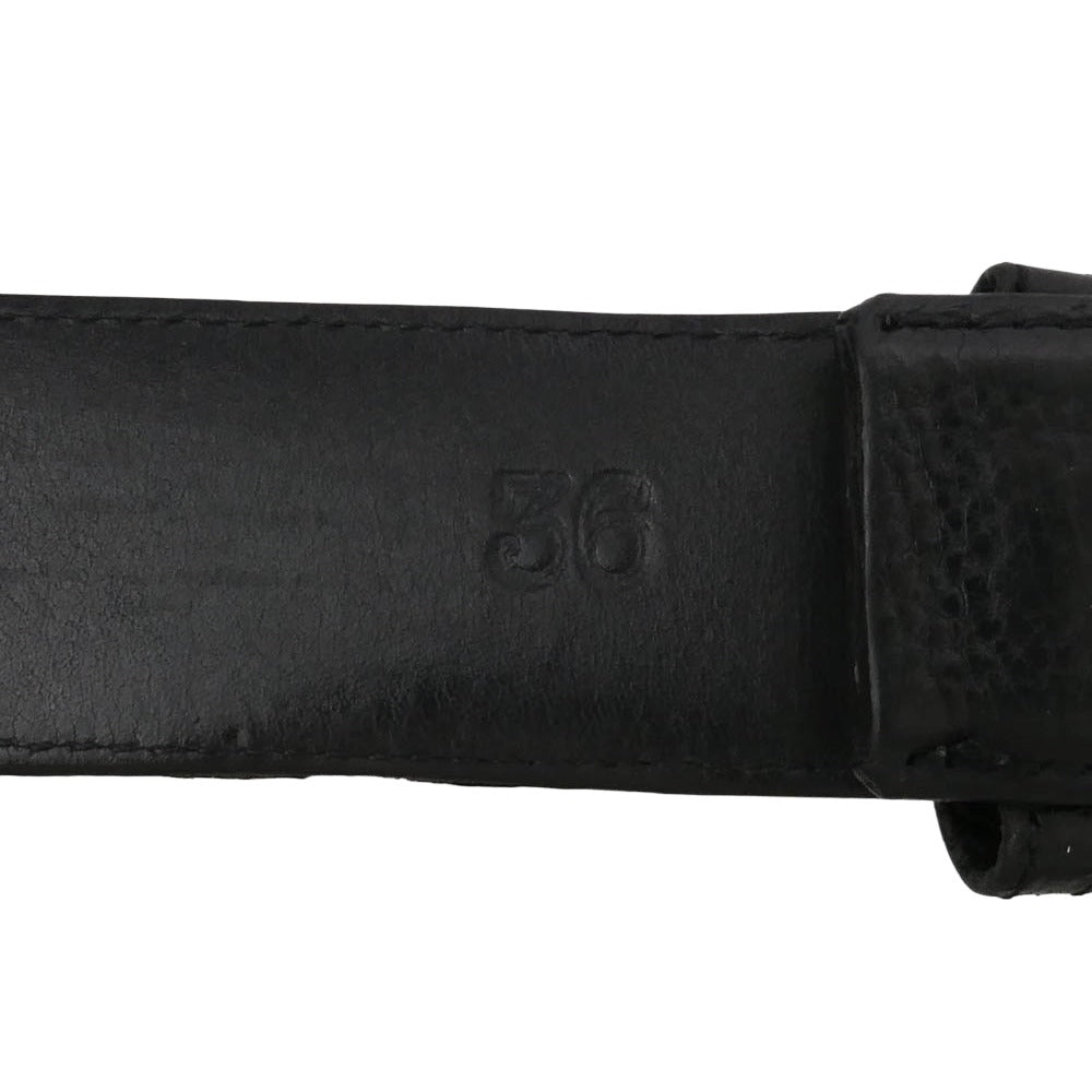 CHROME HEARTS クロムハーツ（原本無） BELT FLORAL クロステイル バックル 1.5ストラップ ベルト ブラック系 36【中古】