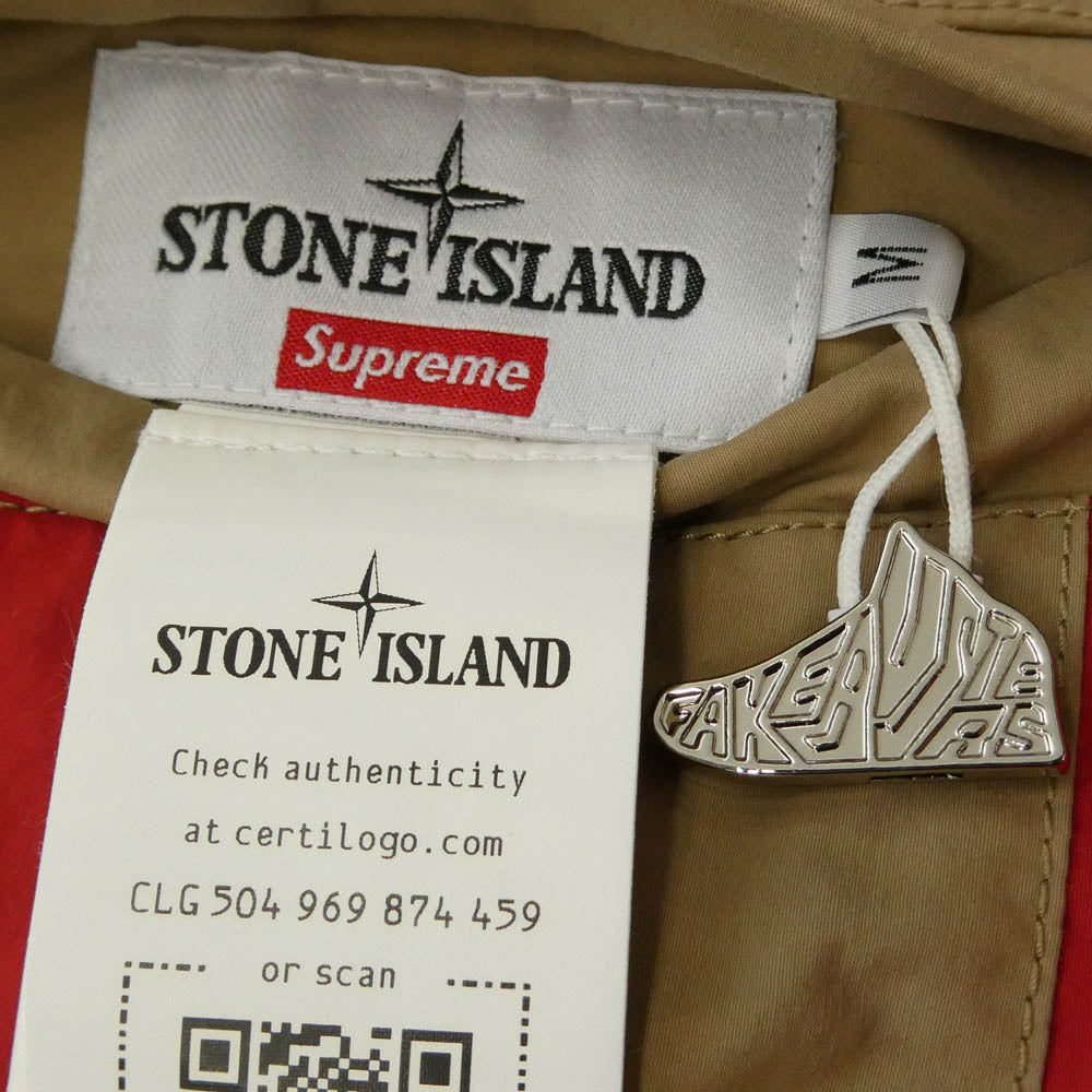 Supreme シュプリーム STONE ISLAND ストーンアイランド 23AW 7925401S3 × Stone Island Reversible Down Puffer Jacket 【フェイクバスターズコンプリート鑑定済】ストーンアイランド リバーシブル パファー ダウン ジャケット フーディ ベージュ系 カーキ系 M【美品】【中古】