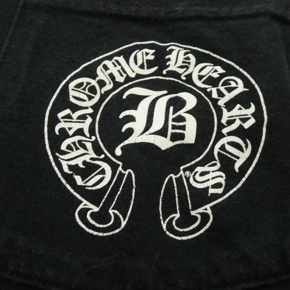 CHROME HEARTS クロムハーツ（原本無） BELLA HADID Horseshoe ベラハディッド ホースシュー ポケット 半袖 Tシャツ カットソー ブラック系 XL【中古】