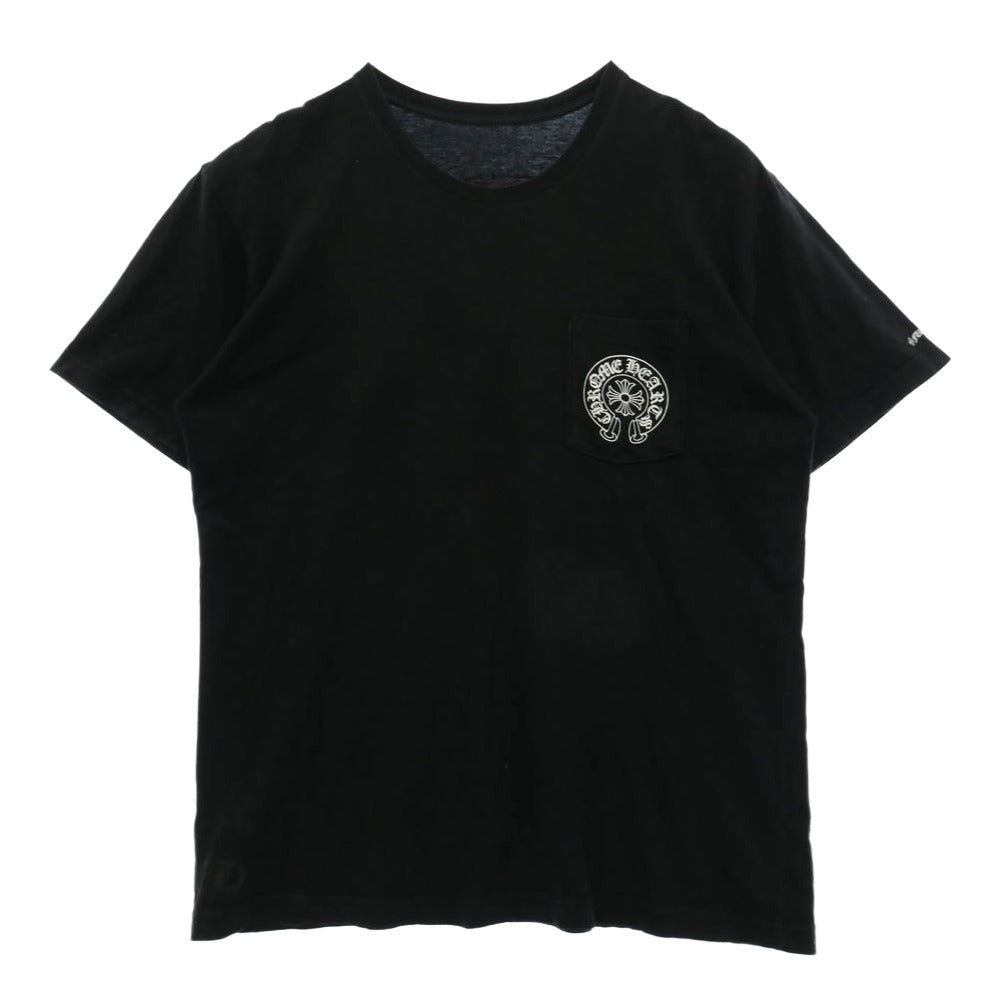 CHROME HEARTS クロムハーツ（原本無） HORSESHOE S/S TEE ホースシュープリント ポケット 半袖 Tシャツ カットソー ブラック系 XL【中古】