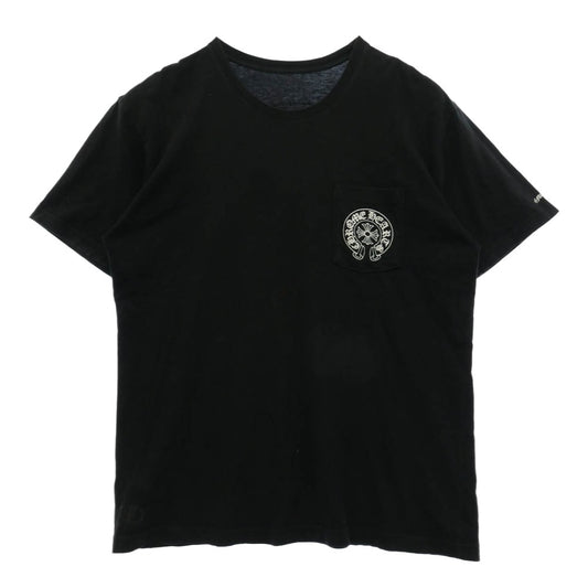 CHROME HEARTS クロムハーツ（原本無） HORSESHOE S/S TEE ホースシュープリント ポケット 半袖 Tシャツ カットソー ブラック系 XL【中古】