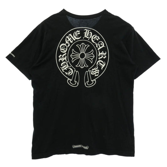CHROME HEARTS クロムハーツ（原本無） HORSESHOE S/S TEE ホースシュープリント ポケット 半袖 Tシャツ カットソー ブラック系 XL【中古】
