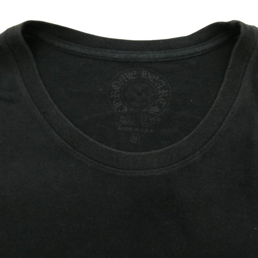CHROME HEARTS クロムハーツ（原本無） HORSESHOE S/S TEE ホースシュープリント ポケット 半袖 Tシャツ カットソー ブラック系 XL【中古】