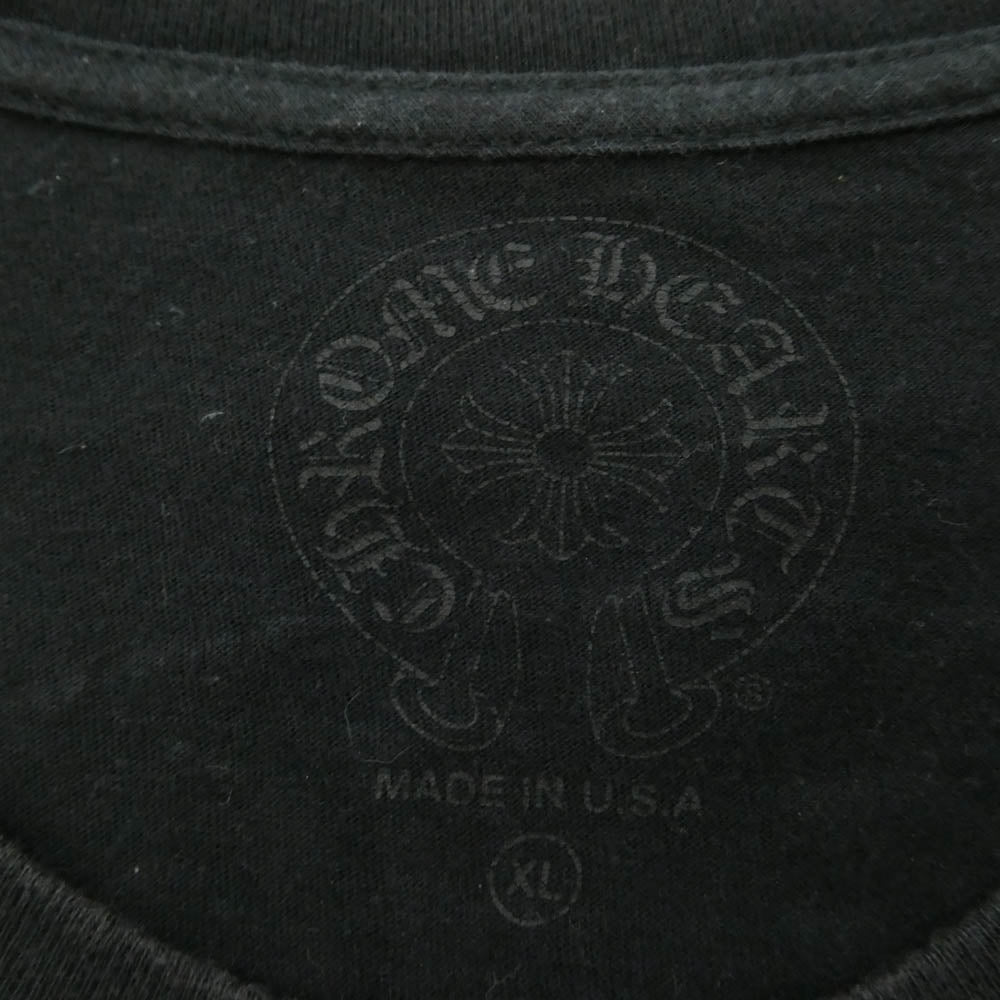 CHROME HEARTS クロムハーツ（原本無） HORSESHOE S/S TEE ホースシュープリント ポケット 半袖 Tシャツ カットソー ブラック系 XL【中古】
